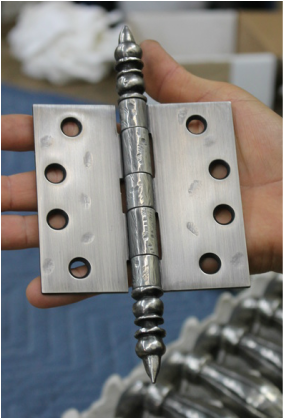 Custom Distressed Hinge with Custom Hinge Finials